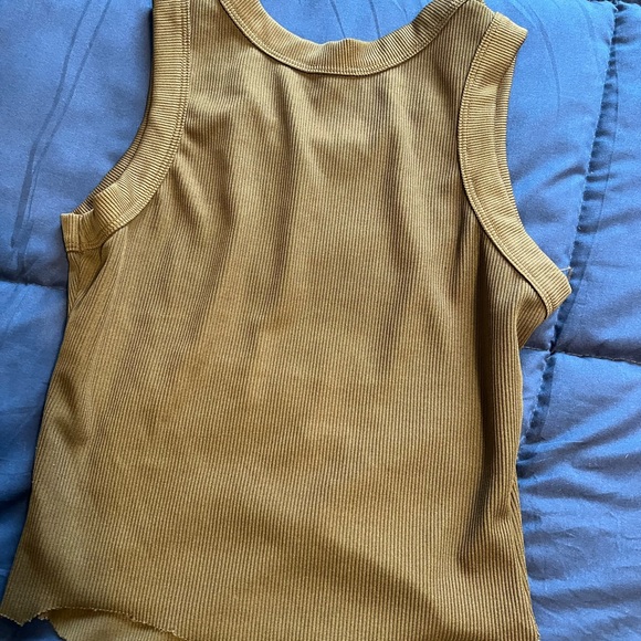 Army green Ribbed Tank Top - Picture 2 of 2